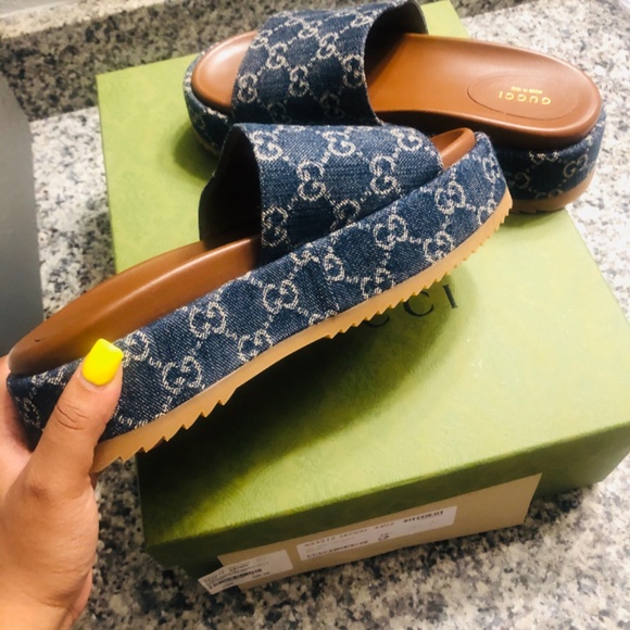 AUTHENTIC DENIM GG SLIDES - Picture 2 of 4